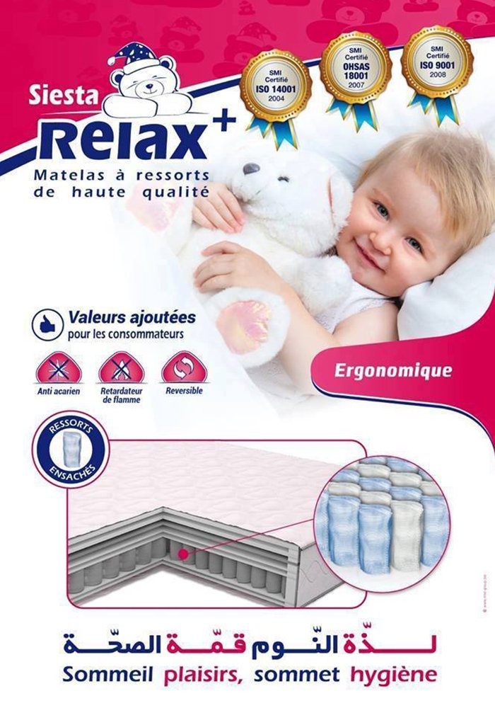 Matelas Bébé, Ergonomique à Ressorts Ensachés : Relax+