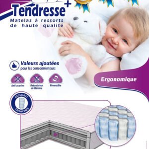 Matelas Bébé, Ergonomique à Ressorts Ensachés : Tendresse+