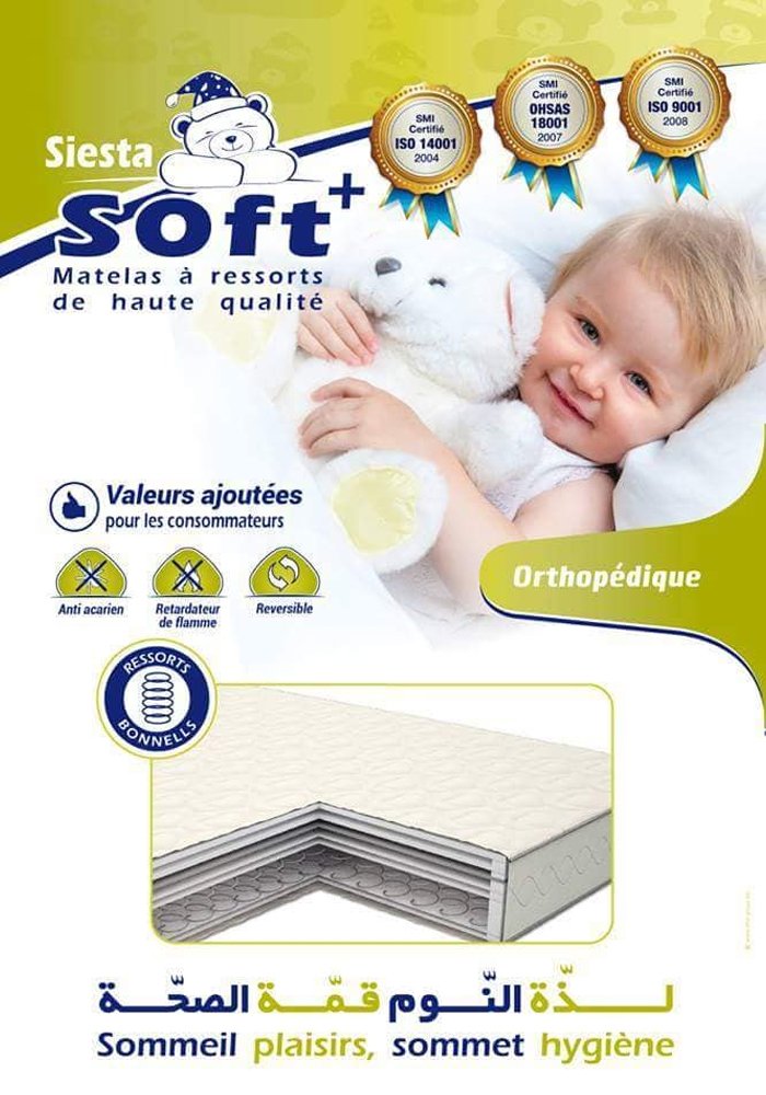 Matelas Bébé, Orthopédique à Ressorts Biconiques : Soft+