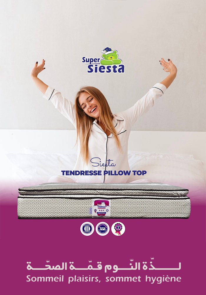 Matelas Ergonomique à Ressorts Ensachés : Tendresse Pillow Top+