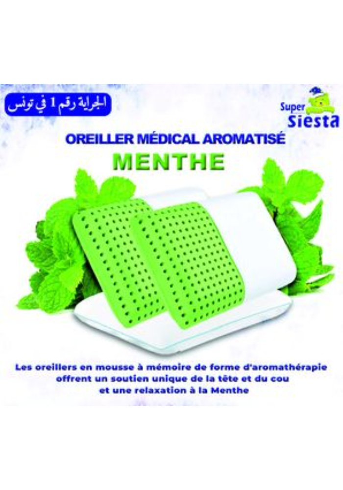 Oreiller Médical Aromathérapeutique : avec canaux d'air Menthe – Image 2