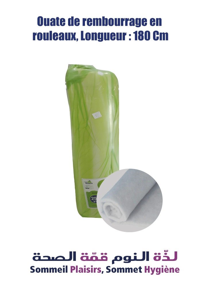 Ouate de rembourrage en rouleau, Longueur : 180 Cm - Matelas Ouate de rembourrage en rouleau, Longueur : 180 Cm
