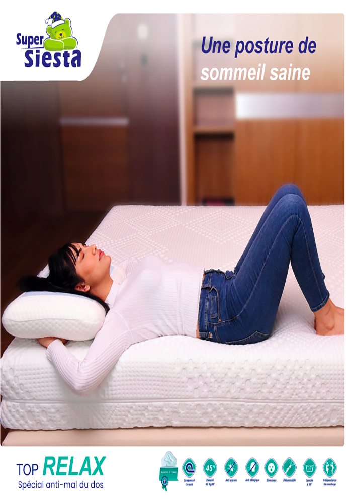 Matelas Ergonomique, Anti mal de dos, en Mousse à Mémoire de Forme : Top Relax+ – Image 3