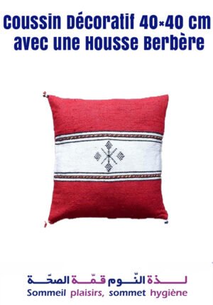 Coussin Décoratif 40x40 cm avec une Housse Berbère