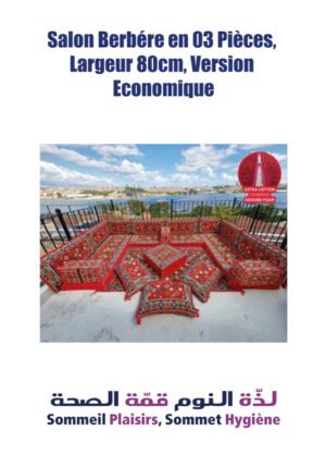 Salon Berbère en 03 Pièces, largeur 80 cm, Version Economique