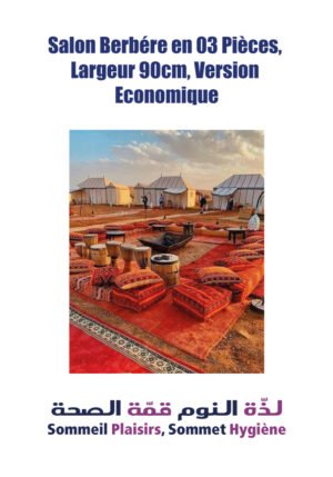 Salon Berbère en 03 Pièces, largeur 90 cm, Version Economique