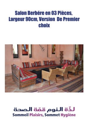 Salon Berbère en 03 Pièces, largeur 90 cm, Version de Premier Choix