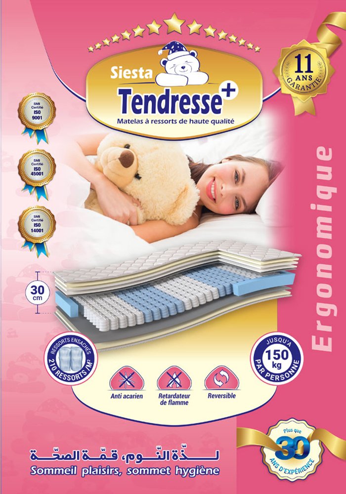 Matelas Ergonomique à Ressorts Ensachés : Tendresse+ - Matelas Matelas Ergonomique à Ressorts Ensachés : Tendresse+
