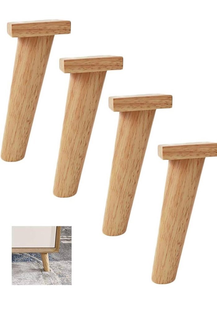 Carton de 100 Pieds de Support pour Meuble, Forme Cylindrique, en Bois – Image 2