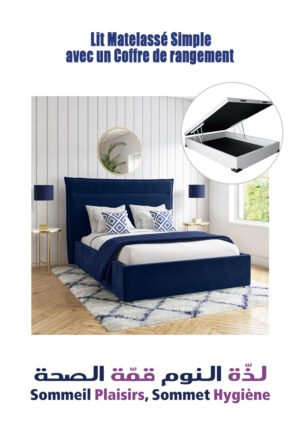 Lit Matelassé Simple avec un Coffre de rangement
