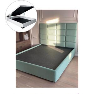 Lit Matelassé à Capitons Profonds avec un Coffre de rangement