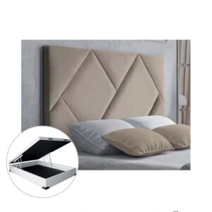 Lit Matelassé à Motifs Géométriques avec un Coffre de rangement