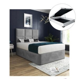 Lit Matelassé en Forme de Carré avec un Coffre de rangement