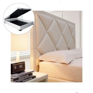 Lit Matelassé en Forme de Losange avec un Coffre de rangement