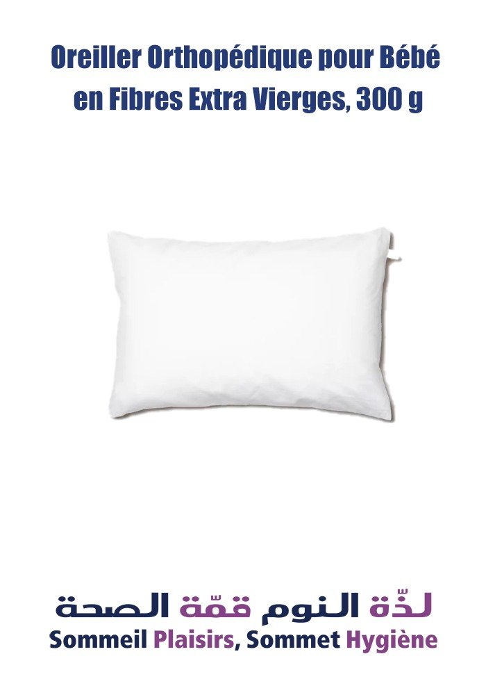Oreiller Orthopédique pour Bébé en Fibres Extra Vierges, 300 g