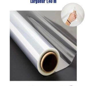 Rouleau de Film Isolant Transparent, Epaisseur 0,2 mm, Longueur 100 m, Largeur 1,40 m