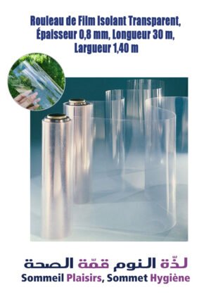 Rouleau de Film Isolant Transparent, Epaisseur 0,8 mm, Longueur 30 m, Largeur 1,40 m