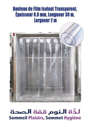 Rouleau de Film Isolant Transparent, Epaisseur 0,8 mm, Longueur 30 m, Largeur 2 m