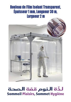 Rouleau de Film Isolant Transparent, Epaisseur 1 mm, Longueur 30 m, Largeur 2 m