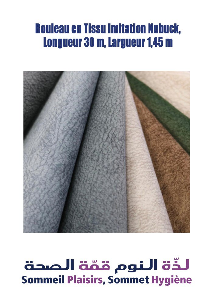 Rouleau en Tissu Imitation Nubuck, Longueur 30 m, Largueur 1,45 cm - Matelas Rouleau en Tissu Imitation Nubuck, Longueur 30 m, Largueur 1,45 cm