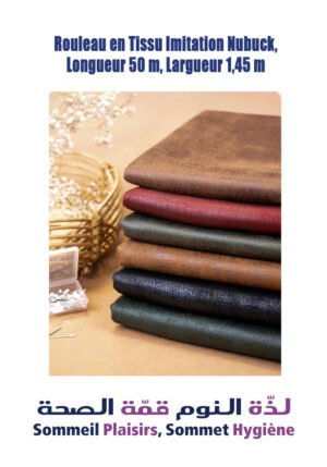 Rouleau en Tissu Imitation Nubuck, Longueur 50 m, Largueur 1,45 cm