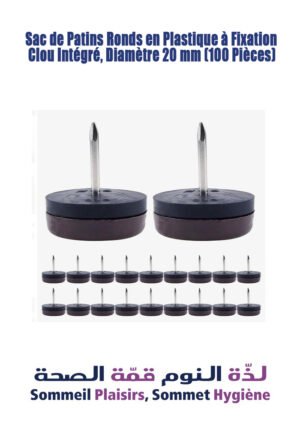 Sac de Patins Ronds en Plastique à Fixation Clou Intégré, Diamètre 20 mm (100 Pièces)