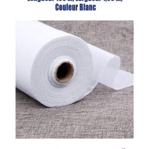 Rouleau de Tissu Non Tissé (TNT), 20 g/m², Longueur 100 m, Largeur 1,60 m, Couleur Blanc