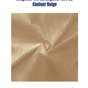 Rouleau de Tissu Non Tissé (TNT), 65 g/m², Longueur 100 m, Largeur 1,60 m, Couleur Beige