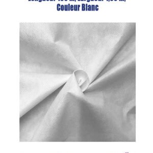 Rouleau de Tissu Non Tissé (TNT), 65 g/m², Longueur 100 m, Largeur 1,60 m, Couleur Blanc