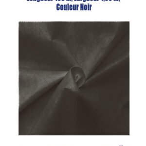 Rouleau de Tissu Non Tissé (TNT), 65 g/m², Longueur 100 m, Largeur 1,60 m, Couleur Noir