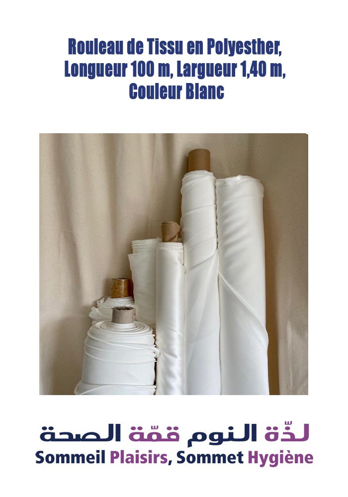 Rouleau de Tissu en Polyester, Longueur 100 m, Largeur 1,40 m, Couleur Blanc - Matelas Rouleau de Tissu en Polyester, Longueur 100 m, Largeur 1,40 m, Couleur Blanc