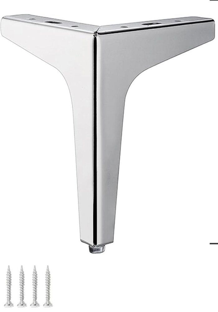 Carton de 100 Pieds de Support pour Meuble, Forme Triangulaire, en Métal Chromé – Image 11