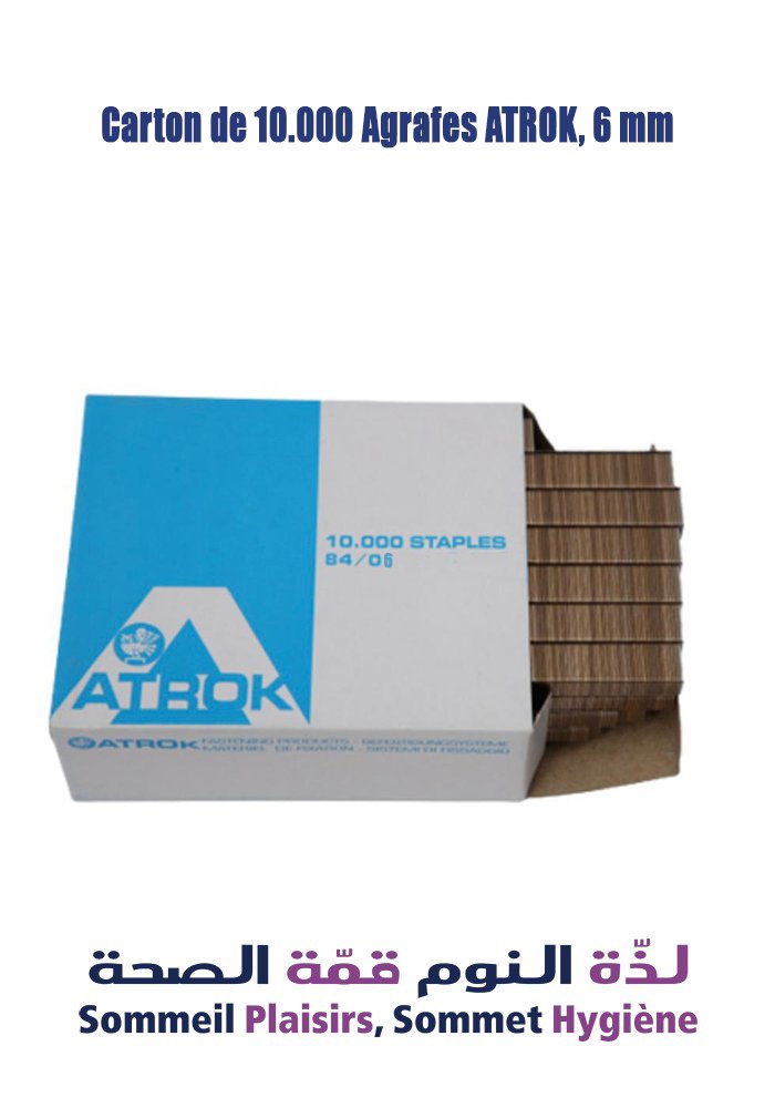 Carton Agrafes Atrok, 6 mm