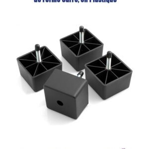 Carton de 100 Pieds de Support pour Meuble, Forme Carrée, en Plastique