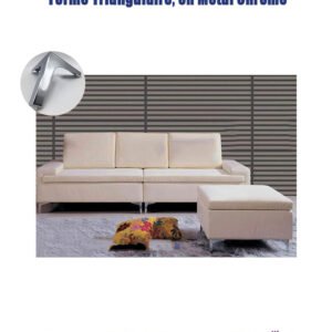 Carton de 100 Pieds de Support pour Meuble, Forme Triangulaire, en Métal Chromé