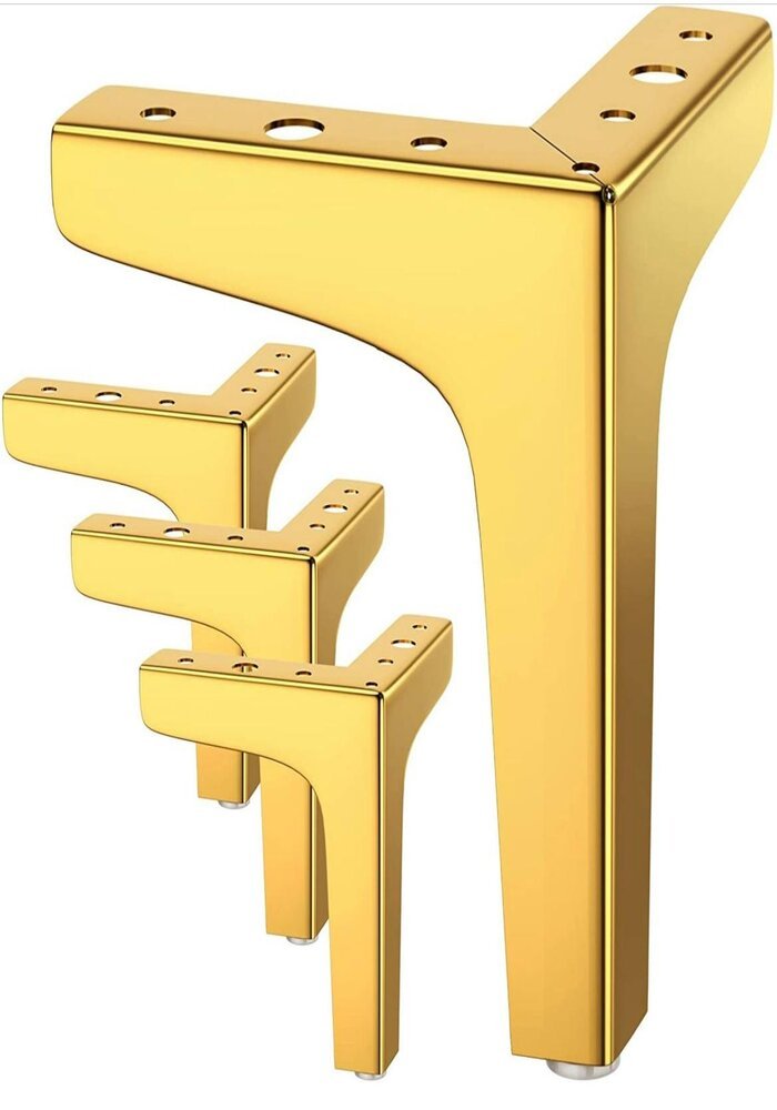 Carton de 100 Pieds de Support pour Meuble, Forme Triangulaire, en Métal Dorés – Image 3
