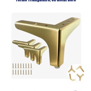 Carton de 100 Pieds de Support pour Meuble, Forme Triangulaire, en Métal Dorés