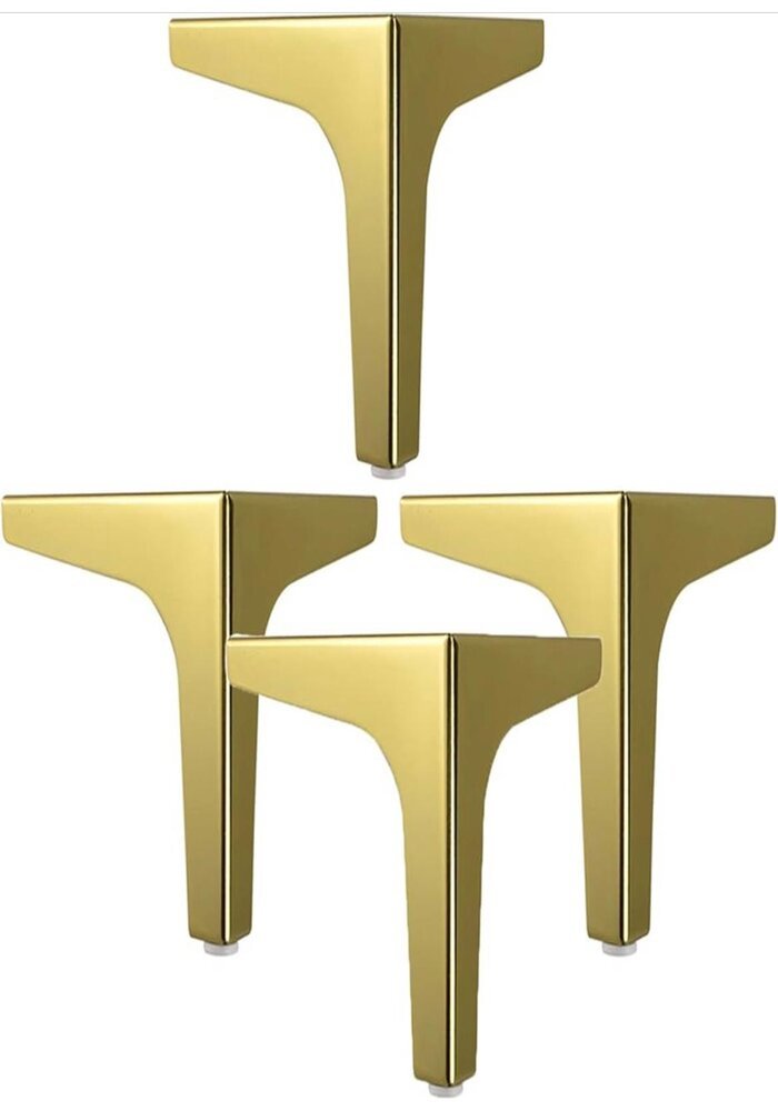 Carton de 100 Pieds de Support pour Meuble, Forme Triangulaire, en Métal Dorés – Image 5