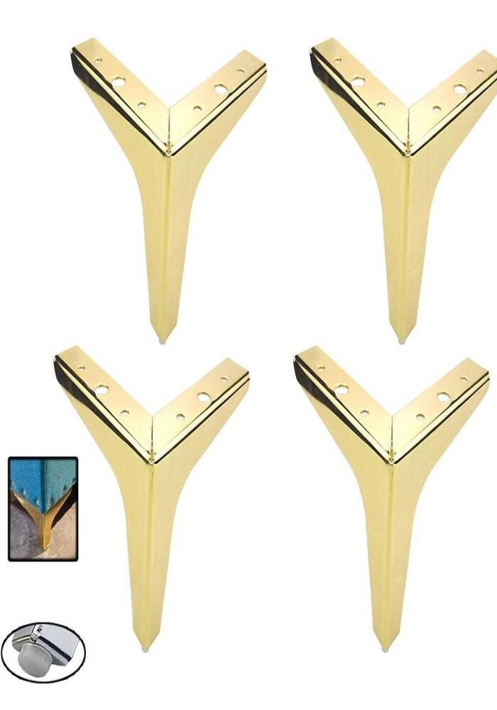 Carton de 100 Pieds de Support pour Meuble, Forme Triangulaire, en Métal Dorés – Image 8
