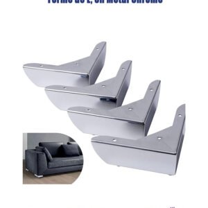 Carton de 100 Pieds de Support pour Meuble, Forme en L, en Métal Chromé