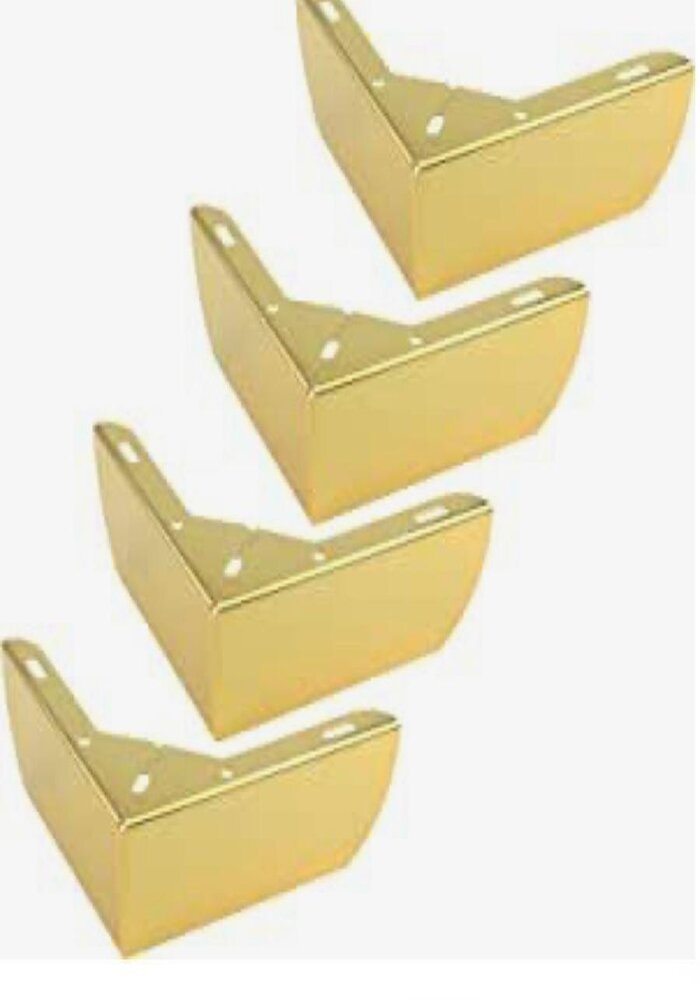 Carton de 100 Pieds de Support pour Meuble, Forme en L, en Métal Doré – Image 3