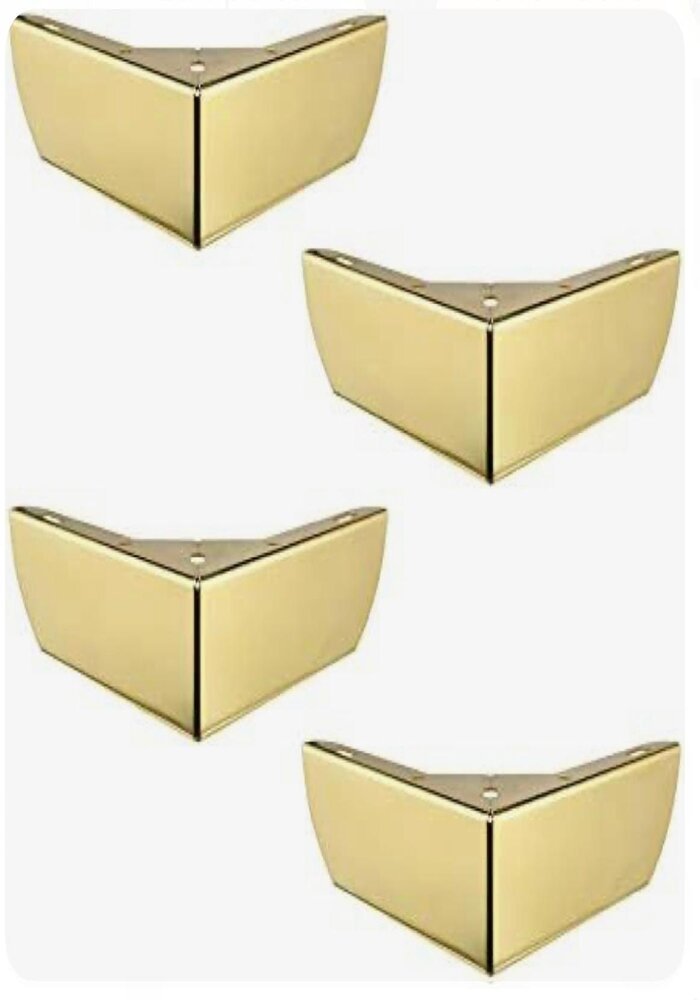 Carton de 100 Pieds de Support pour Meuble, Forme en L, en Métal Doré – Image 4