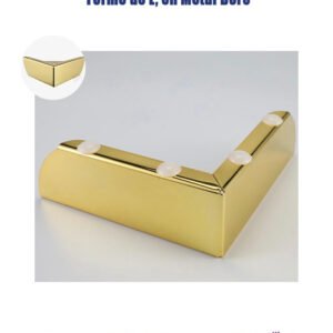 Carton de 100 Pieds de Support pour Meuble, Forme en L, en Métal Doré